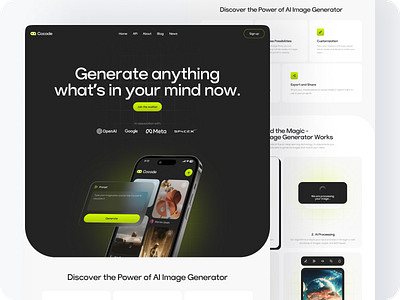 Cocode - AI Landing Page 🤖 ai ai generator ai landing page ai website app artificial intelligence design image generator landing page minimal ui ux web