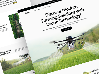 AgriFly - Agriculture Technology Website agristartup agro ai algiculture argiculture automation clean crops design drone farm farmer farming landing page mechine learning technology ui web website