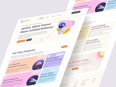 AI Assisted Fintech Money Management Website UI Design ai design app banking branding crypto design digital money management finance management fintech graphic design landing page logo motion graphics payment trendy ui uiux ux web design website