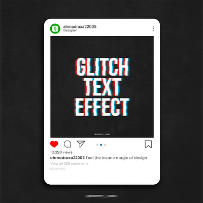 Glitch Text Effect modern post social media tech text typography