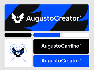 AugustoCreator™ blue branding logo owl wings