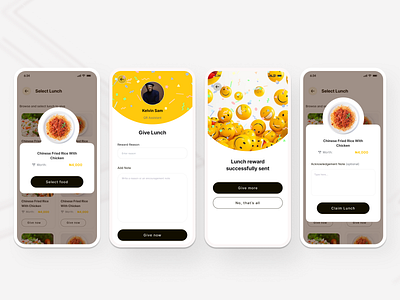 LunchCheers Mobile App UI Design employees employers inspiration mobile app ui