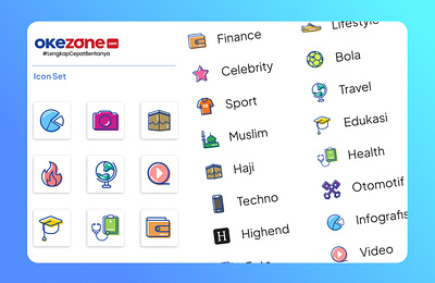 Icon Set Okezone 2023 design icon iconset illustration ui