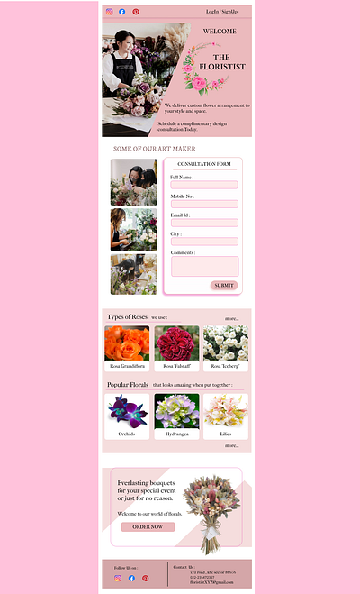 The Florist Shop app branding design graphic design motion graphics typography ui ux vector