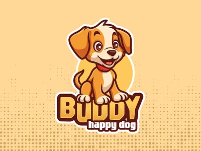 Happy Dog Logo animal cartoon character dog illustration logo mascot puppy