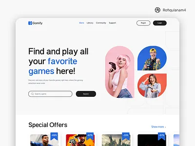Game Store Website Landingpage dailyui design game store graphic design illustration landingpage logo ui uidesign uiux userinterface ux uxdesign webdesign website