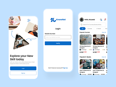 Knownet App ui design appdesign appdevelopment courseapp creativedesign design designinspiration designmockup designportfolio designthinking digitaldesign learnui mobileapp mobileui ui uichallenge uidesign uiuxdesigner userinterface uxui