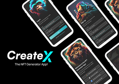 Create X ai ai app mobile app mobile app design nft ui ui ux