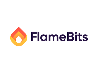 FlameBits - Logo Concept 1 bits brand branding experience finance fintech fire flame friendly layers logo logodesign money platform service spark system tech technology web3