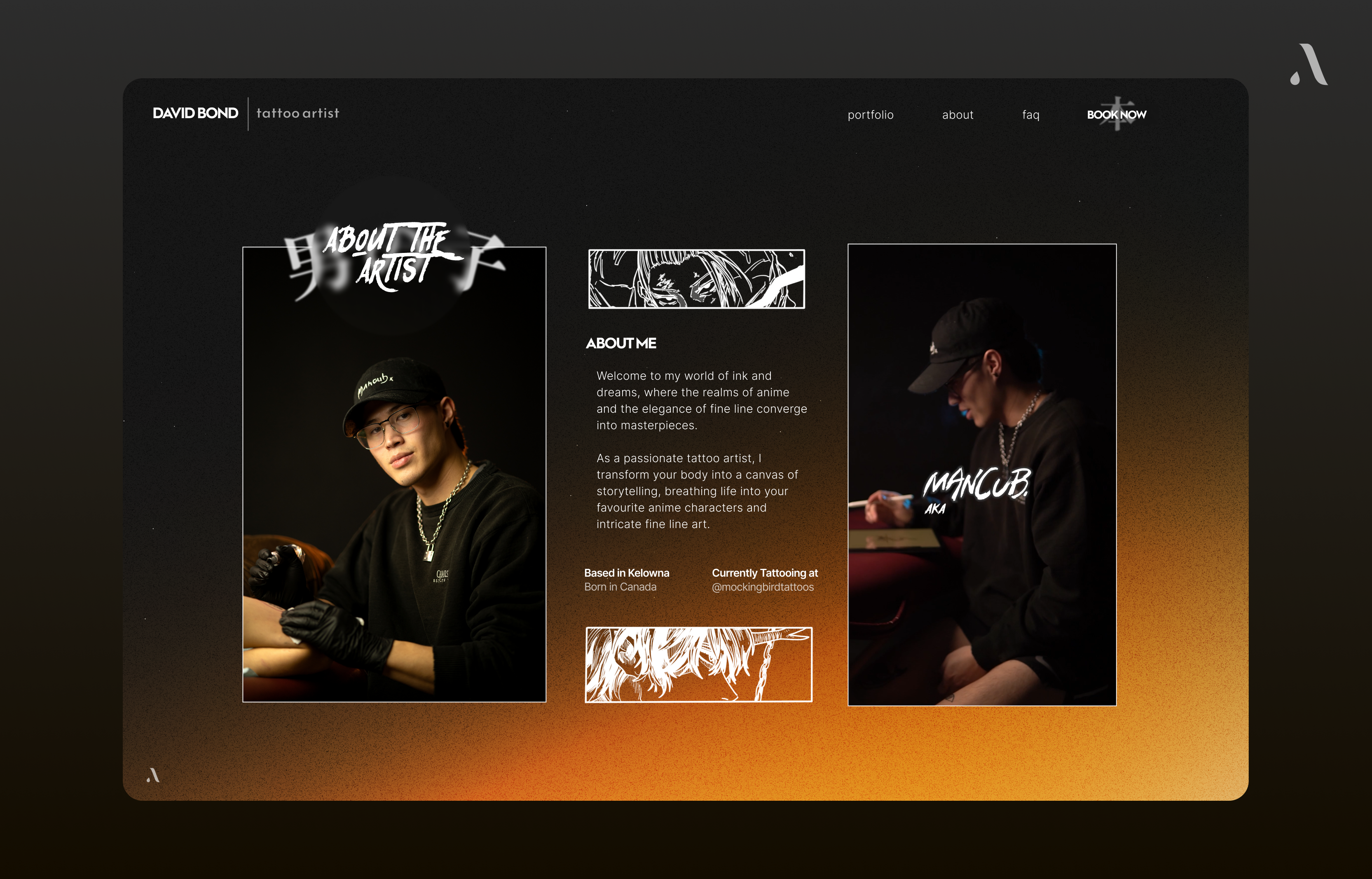 Tattoo Artist Page Concept aesthetic tatoo business web design creative web design landingpage page design portfolio page tattoo artist tattoo inspiration tattoo portfolio tattooart ui design web design