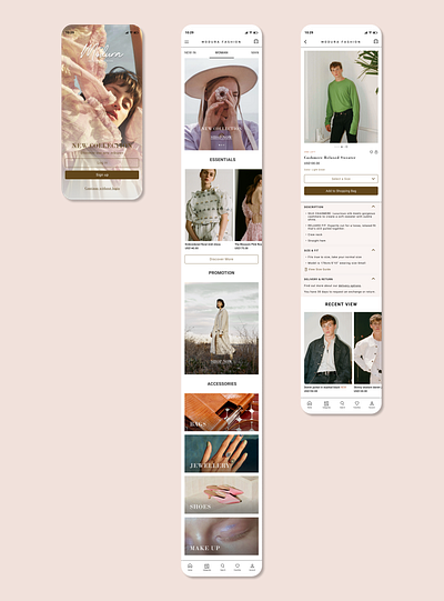 Modura : Luxury Shopping App app branding clothing design ecommerce fashion icon logo mobile product design typography ui