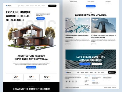 Arctic Architectural Website arch design architect architecture arctic branding building construction exterior home house interior minimal modern house modern ui real estate residence ui ux web website