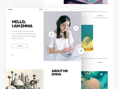 Creative Portfolio 🏆 3d agency clean creative creative portfolio design design portflio designer illustration landing page logo minimal portfolio theme ui ui design ux ux design web design wordpress