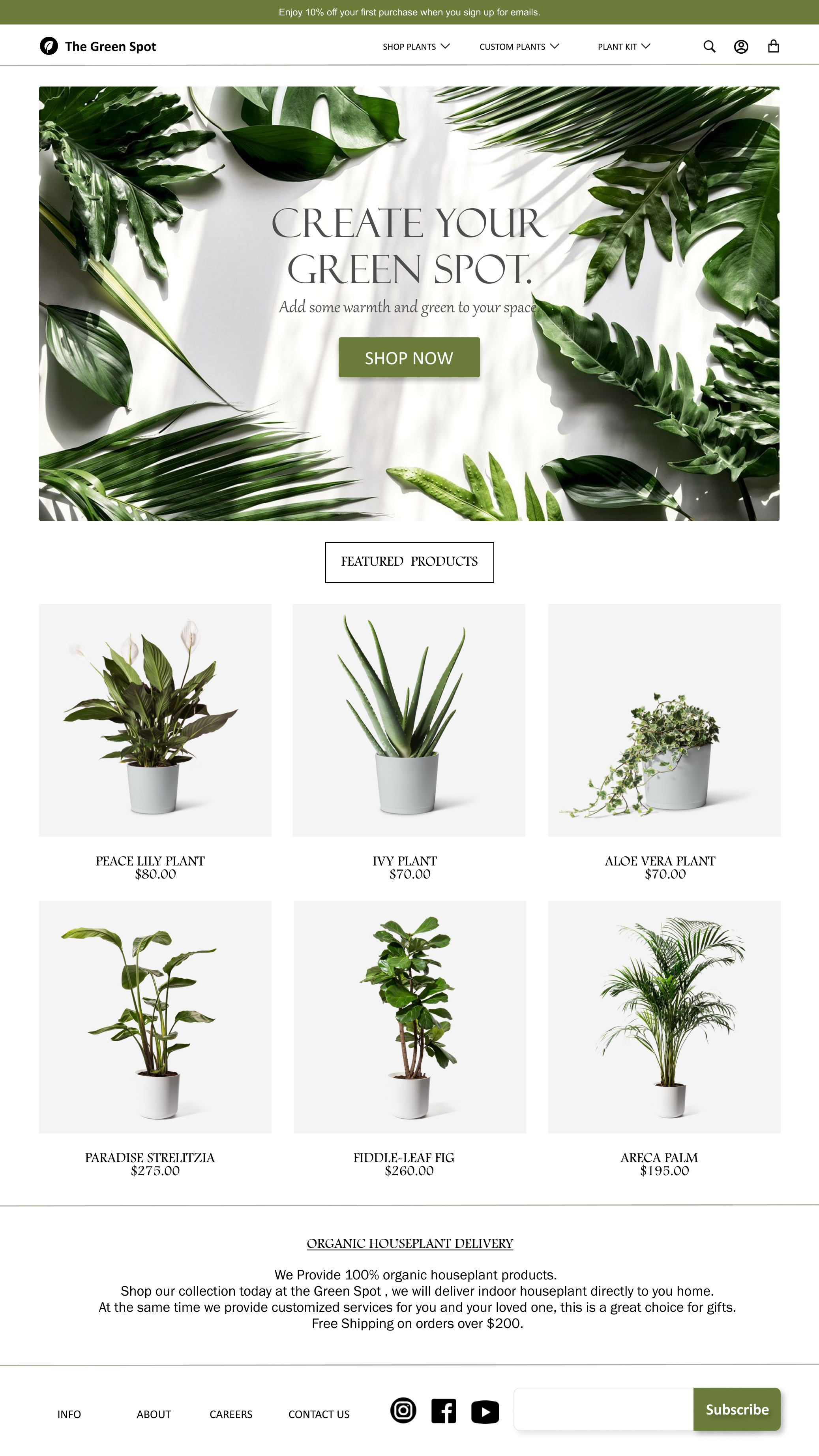 The Green Spot E-Commerce Web Design ecommerce plant product ui ux