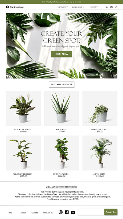 The Green Spot E-Commerce Web Design ecommerce plant product ui ux