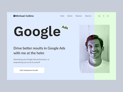 Google Ads Service Landing Page landing page landing page design modern design pastel colors uxui