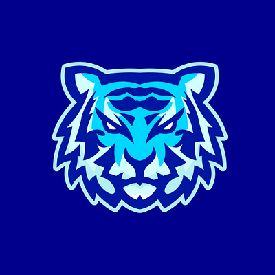 Blue Tiger Mascot Logo animal esport logo game gamer gaming illustration logo logo ideas tiger logo tiger mascot vector