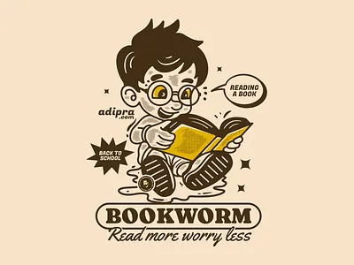 Bookworm, read more worry less character