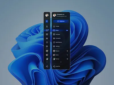 Sidebar Menu design email email client menu minimal sidebar sidebar menu ui ui design windows