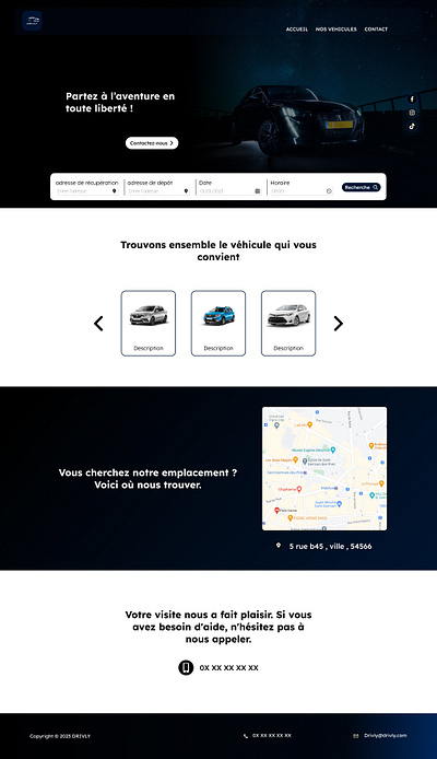 Drivly - Car rental web app car rental graphic design location ui ux webapp