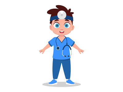 Cute doctor boy in medical uniform animation cartoon character diagnosis doctor element graphic design health illustration medical care medical consultation medical equipmen medical procedure medical uniform medicine motion graphics prescription treatment