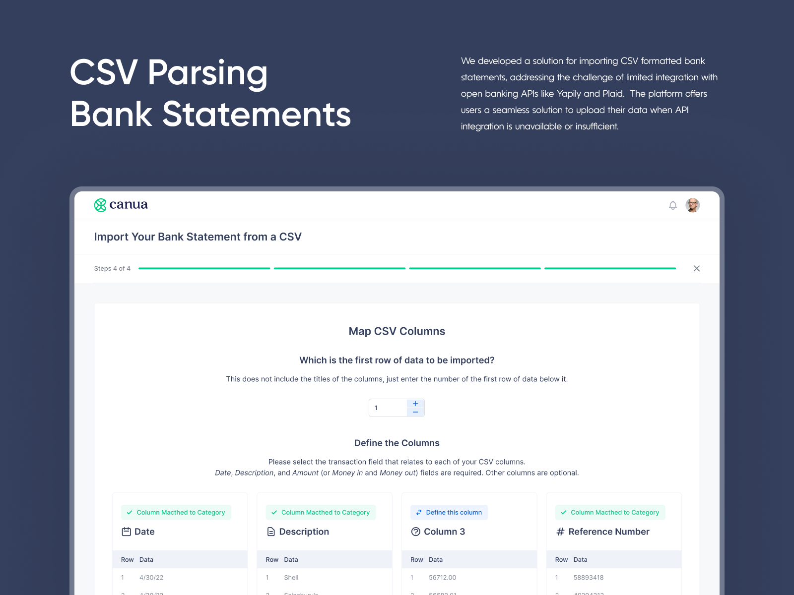 CSV Parsing Bank Statements by Fanni Csincsak on Dribbble