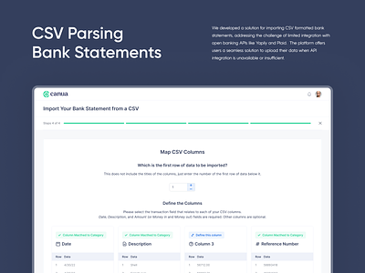 CSV Parsing Bank Statements backend bank statement bank statements case study casestudy csv csv parsing parsing processing product design ui ux