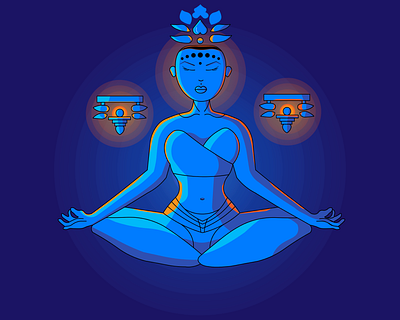 2d illustration character design graphic design illustration meditation vector