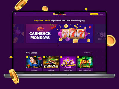 Slots777 Website casino design landing ui ux web website