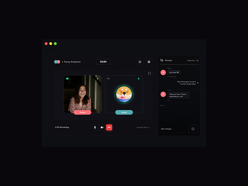 Spaced.is - Video App W/ Chat Panel app black black video black video app chat room saas ui video video app video profile