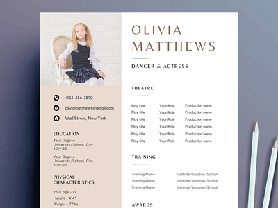 Child actor resume template, child dancer, child actor child cv child resume clean cv cv cv template dancer resume girl resume orange resume pink resume professinal cv professional resume resume template simple cv