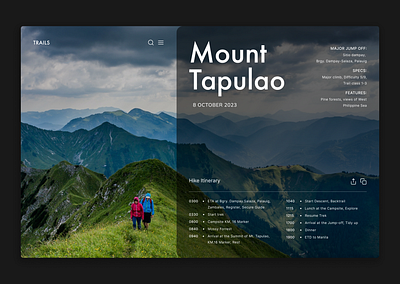 DailyUI Challenge - #079 dailyui dailyuichallenge hiking itinerary hiking page itinerary itinerary design ui design uichallenge uidesign