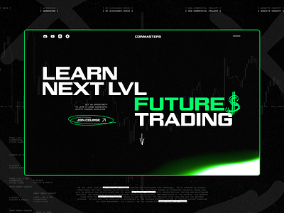 COINMASTERS ✦ Crypto trading course landing crypto crypto education dark theme gradient landingpage scribbled trading web3 webdesign