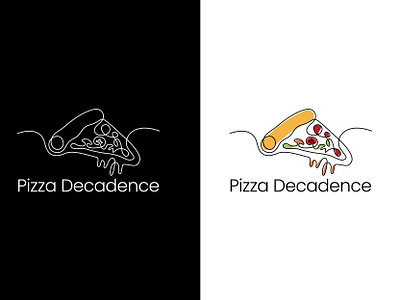 Pizza Logo abstract branding continuous design elegant graphic design illustration logo minimalist onelinelogo pizza vector