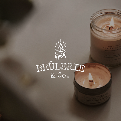 Brûlerie & Co. bougie brand identity branding candle candle logo graphic design logo logo bougie logo design montpellier old school vintage logo