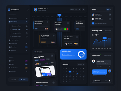 DevTasker - Dashboard for creative team branding dashboard graphic design react solution taster team ui ux webdesign