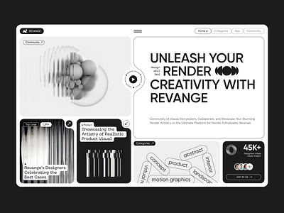 Revange - 3d Render community 3d branding graphic design motion graphics ui ux vommunity web web design website