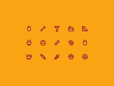 Food & Beverage Icon Set beverage icon bone icon branding coffee icon food icons graphic design icon design icon set icons logo martini icon pizza icon ui