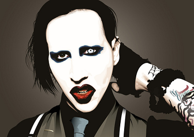 Marilyn Manson artwork creative design designer digitalart graphic design illustration illustrator marilyn manson music people portrait singer vector vector art vectorart