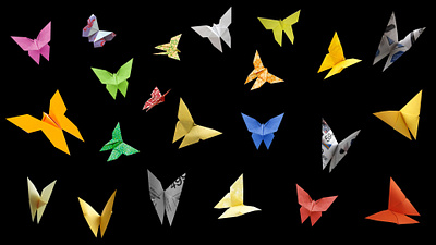 Origami butterflies illustration