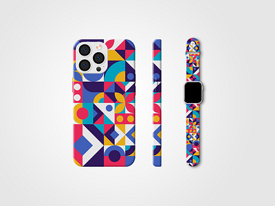 iPhone 15 Case & Watch Band abstract apple band case colorful design guard illustration iphone iphone case phone smart tile watch