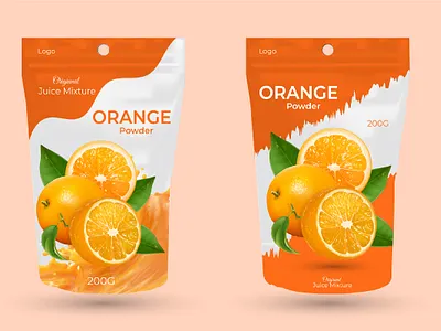 Pouch packaging design box packaging colorful package creative package design designer graphic design graphics label design modern pouch package orange orange powder package design packaging pouch packaging powder product label product packaging