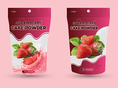 Pouch packaging design box packaging colorful package creative package design designer graphic design graphics label design modern pouch package package design packaging pouch packaging product label product packaging strawberry cake