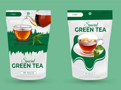 Pouch packaging design box packaging colorful package creative package design designer graphic design graphics green tea green tea package label design modern pouch package package design packaging pouch packaging product label product packaging