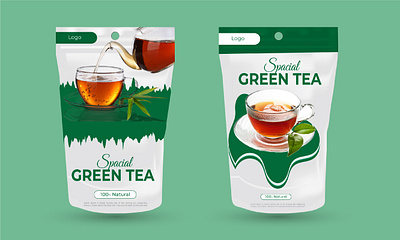 Pouch packaging design box packaging colorful package creative package design designer graphic design graphics green tea green tea package label design modern pouch package package design packaging pouch packaging product label product packaging