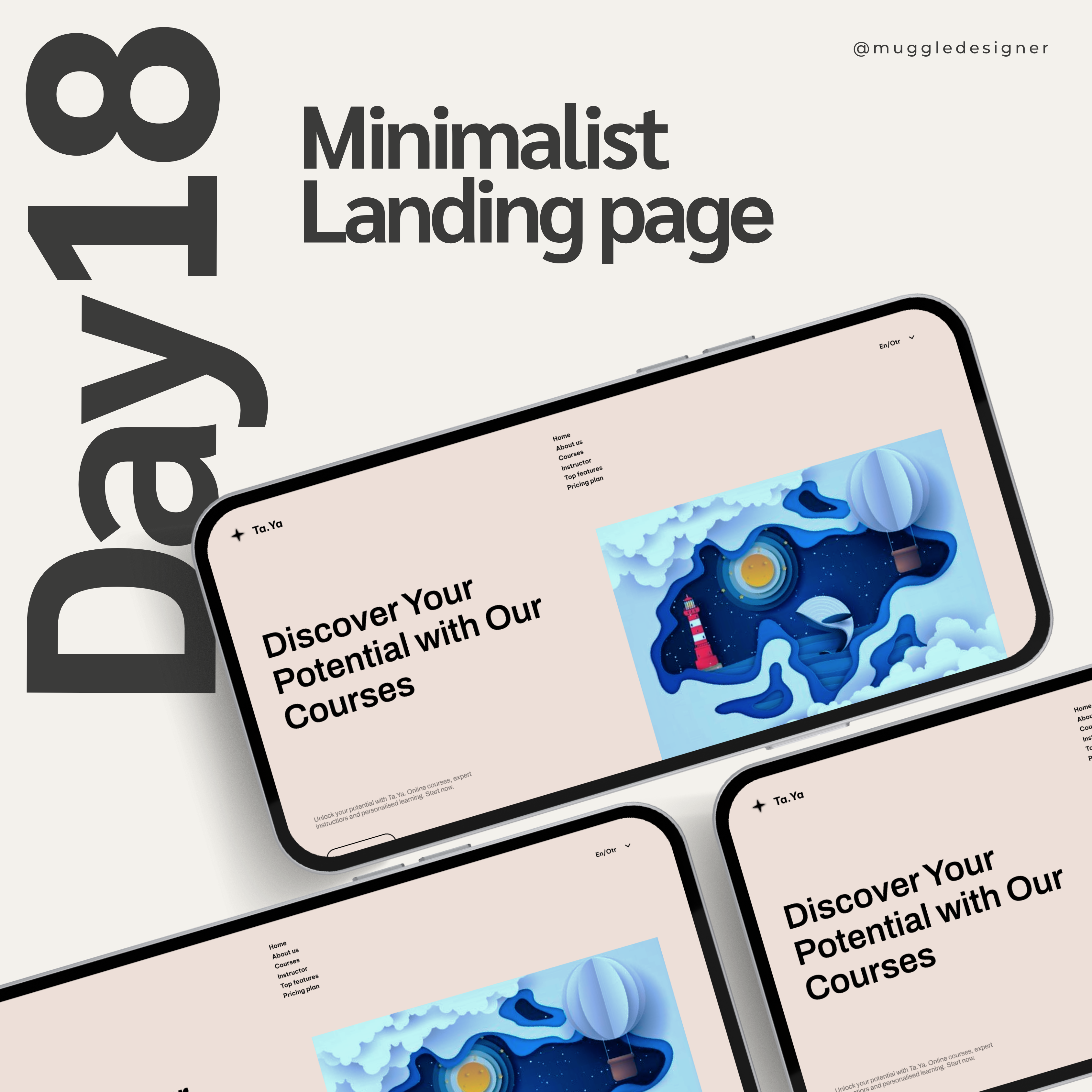 Minimalist Landing Page 3d animation branding graphic design logo motion graphics ui