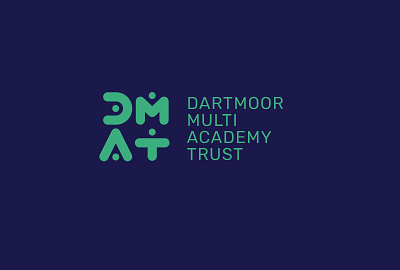 Dartmoor Multi Academy Trust Logo branding graphic design green letterform letters logo modern purple school school logo typography