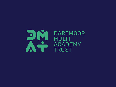 Dartmoor Multi Academy Trust Logo branding graphic design green letterform letters logo modern purple school school logo typography