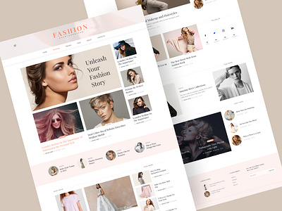 Fashion Blogs Website: Landing Page design graphic design home home page illustration landing page minimal ui ui design uiux website