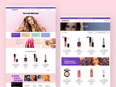 Beauty & Cosmetics Website app beauty branding cosmetics design listing purple selfcare ui ux